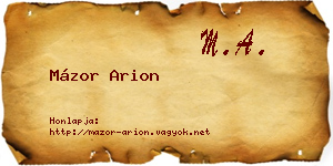 Mázor Arion névjegykártya