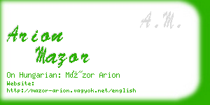 arion mazor business card